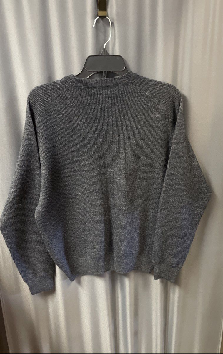Jos. A. Bank Men's Gray Merino Wool Blend Ribbed Crewneck Sweater Sz L