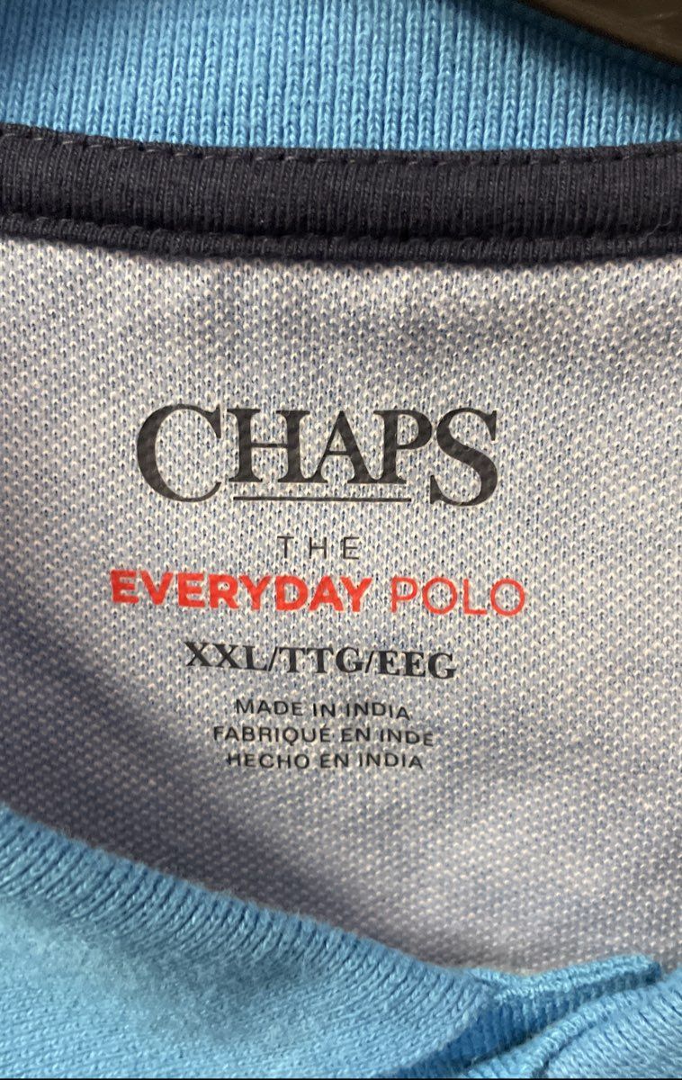 Chaps Men's Everyday Polo Shirt Blue Performance Temp Control NWT Sz XXL