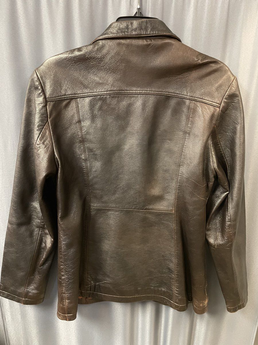 Vintage Y2K Wilsons Leather Maxima Women's Brown Leather Car Coat Size M