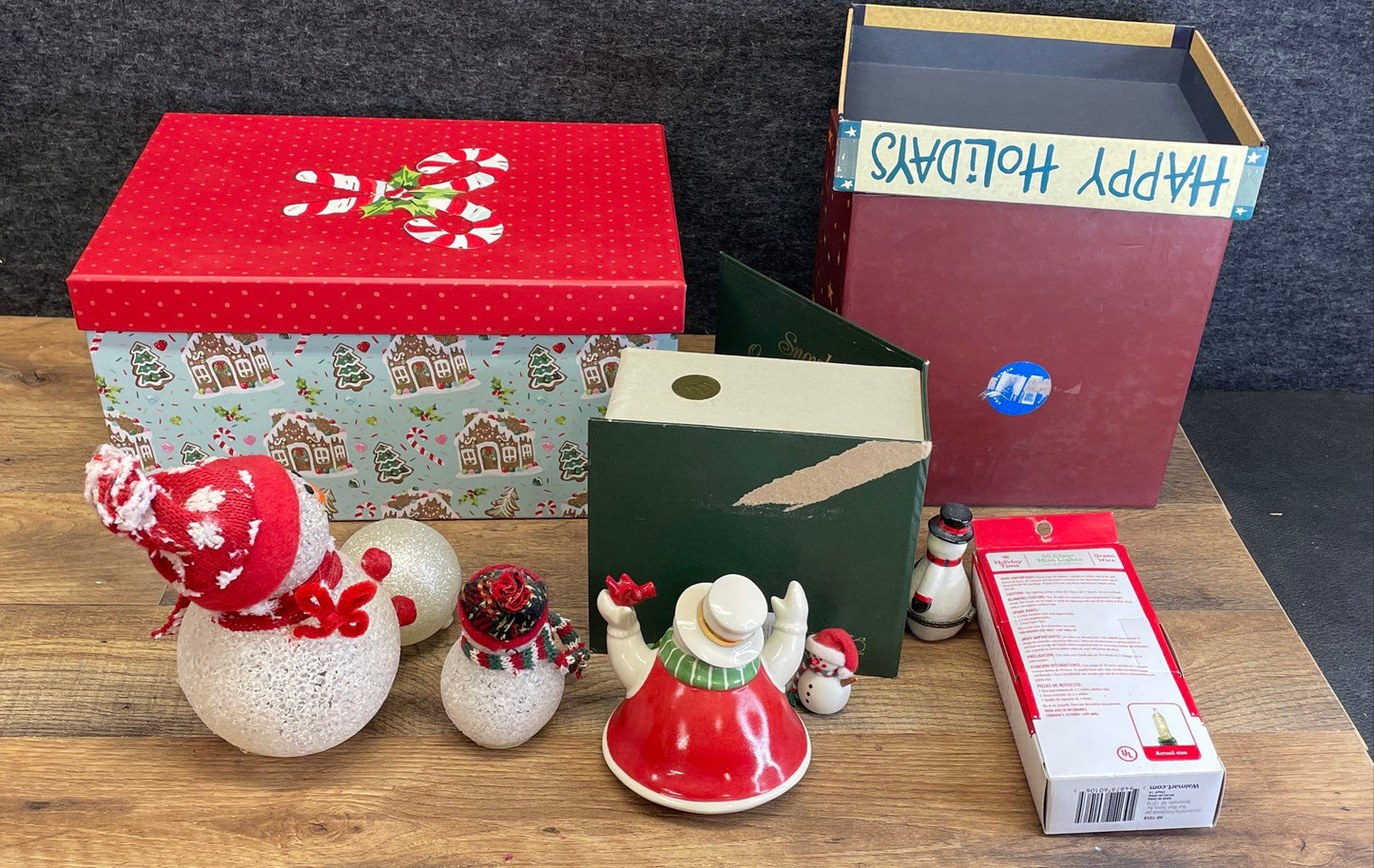 Dept 56 Snowbabies Snowman Christmas Decor Lot Earthshine Candle Music Box