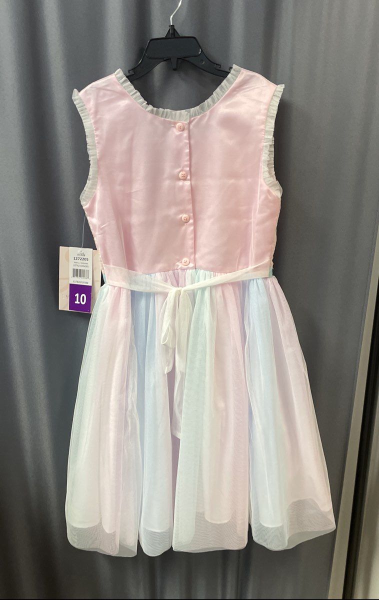 Jona Michelle Girl's Pink Pastel Sequined Tulle Party Dress Sz 10 NWT