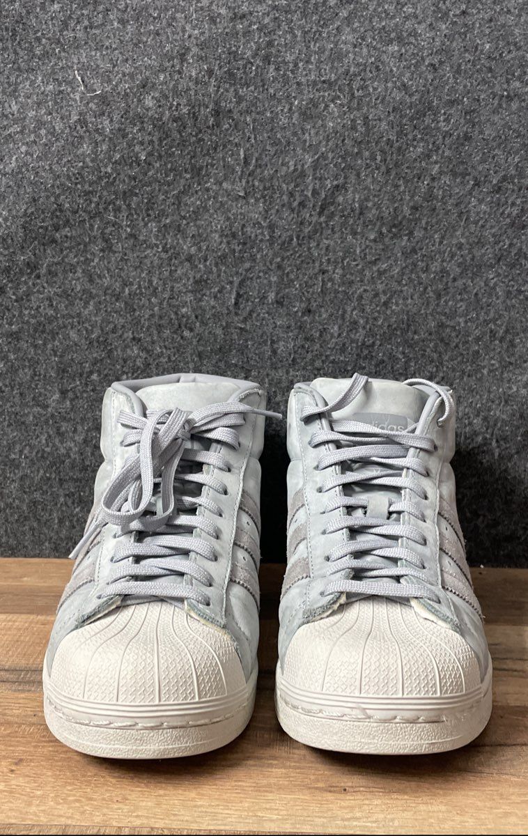 Adidas Pro Model Mid Grey Suede Mid Top Sneakers BZ0215 Size 8