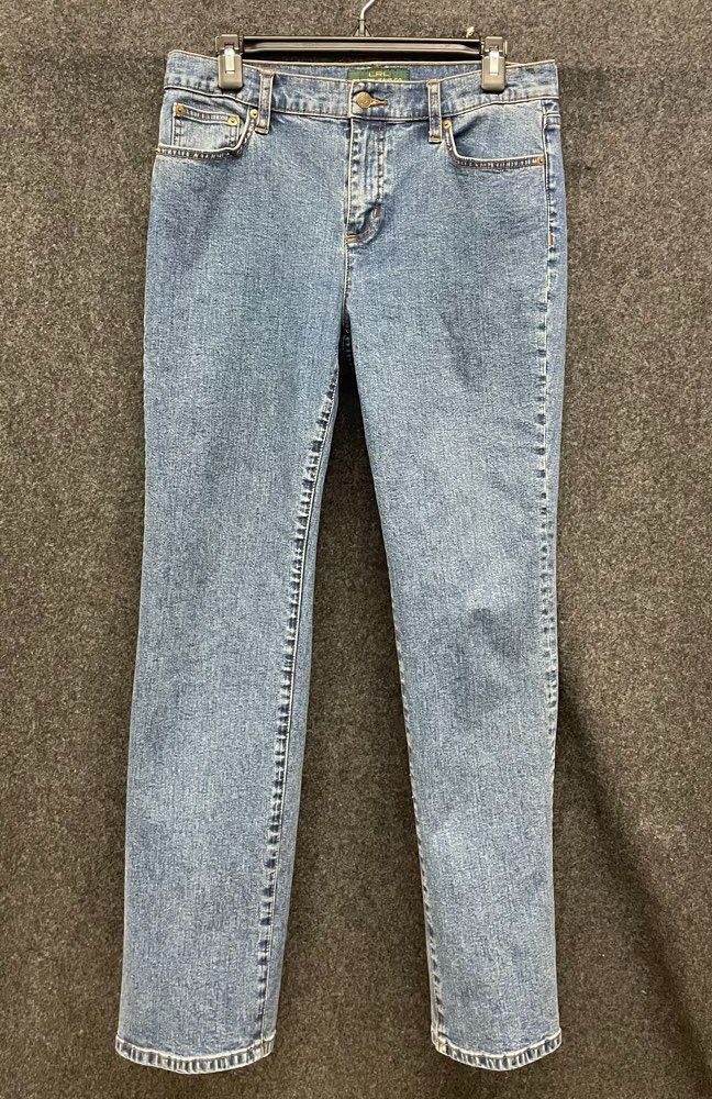Lauren Jeans Co Ralph Lauren Women's Blue Straight Leg Denim Jeans Sz 10