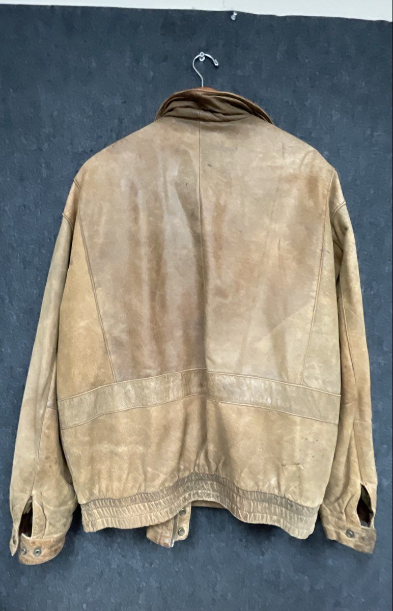 Vintage 90s Wilsons Leather Men's Adventure Bound Bomber Jacket Tan XLT