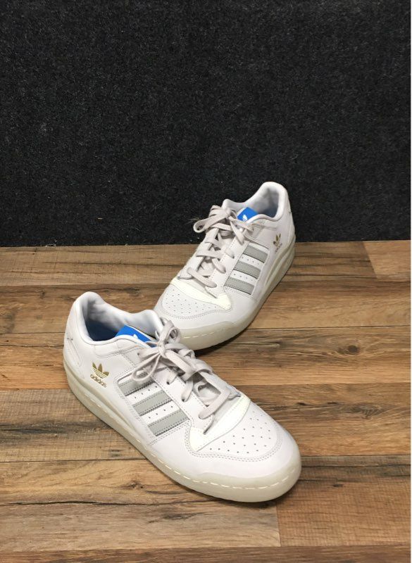 adidas Forum Low Talc Sesame White Grey Leather Sneakers Men's Size 9.5