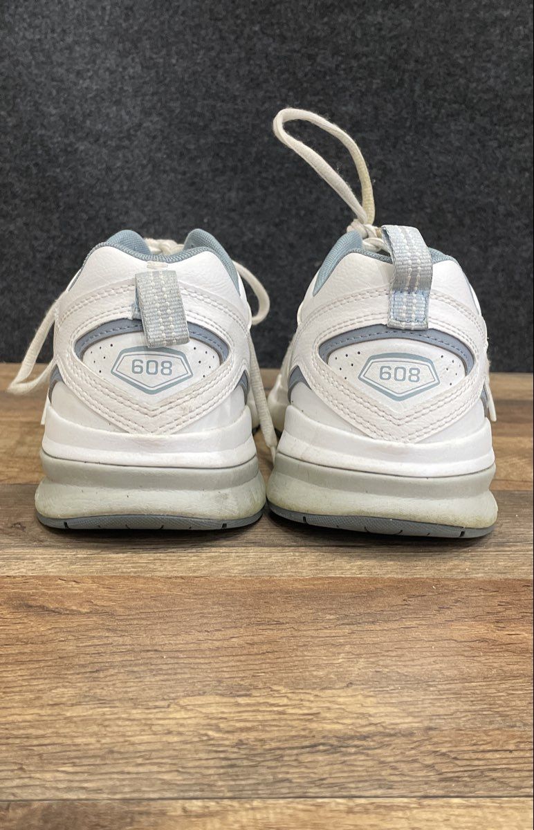 New Balance 608 v5 White Blue Women's Training Shoes Size 9.5 Wide