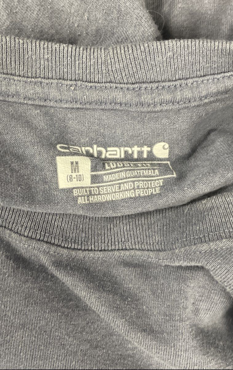 Carhartt Women's Periwinkle Loose Fit Pocket Short Sleeve T-Shirt Sz M 8-10