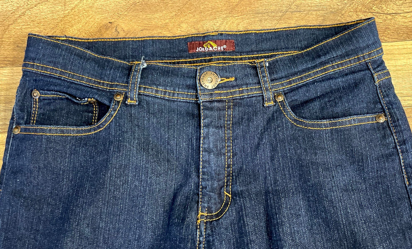 Jordache Women's Dark Blue Straight Leg Stretch Denim Jeans Size 12