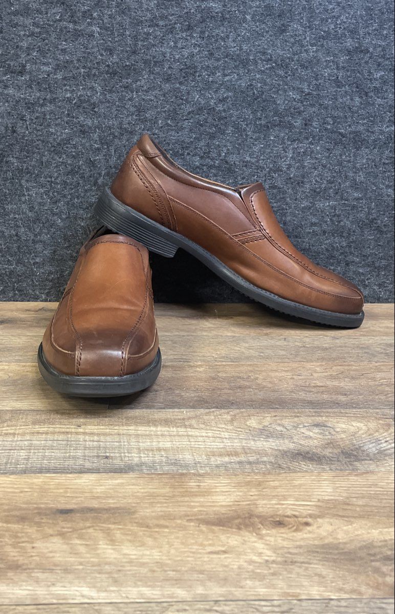 Rockport Charlesview Brown Leather Slip-On Loafer Dress Shoes Men's Size 13