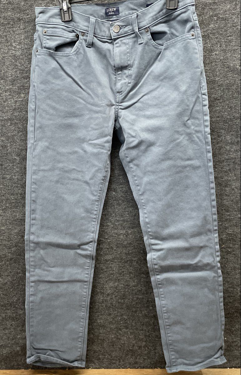 J.Crew Men's Slate Blue Flex Straight Leg Stretch Denim Jeans Sz 30x30