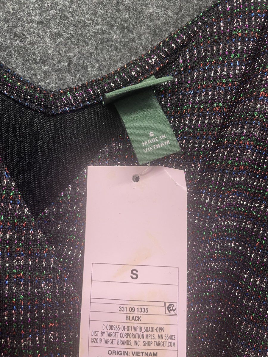 Wild Fable Women's Black Multicolored Shimmer Wide Leg Jumpsuit NWT Sz S