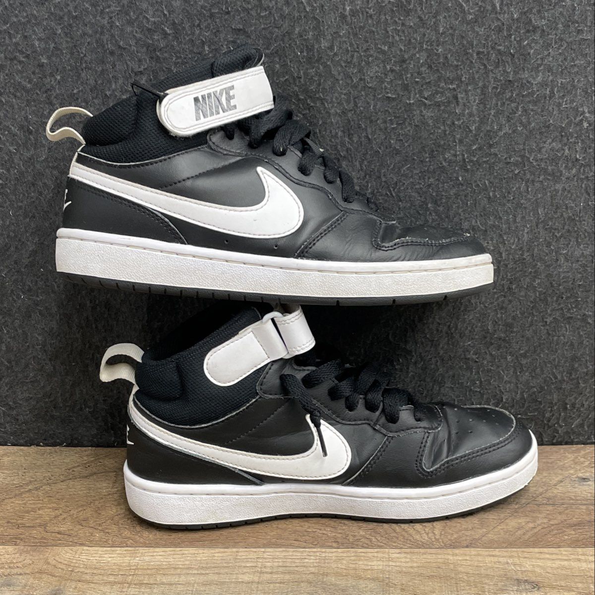 Nike Court Borough Mid 2 Black White Youth Sneakers Size 5.5Y