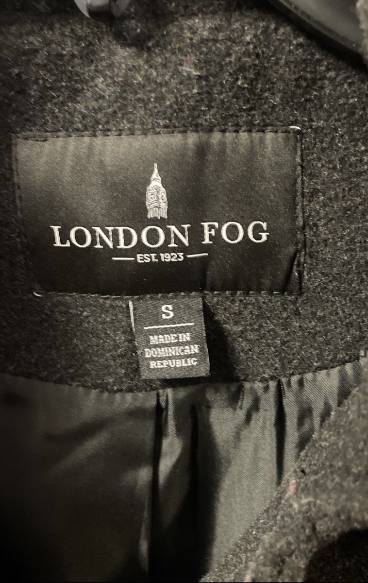 London Fog Women's Wool Blend Button Front Coat Gray Sz S