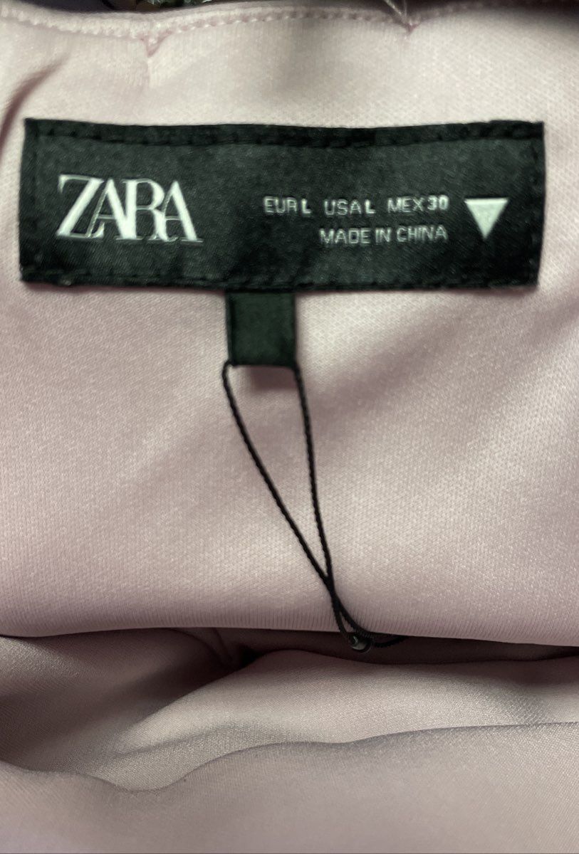 Zara Women's Lavender Strapless Bow Back Mini Dress Sz L NWT