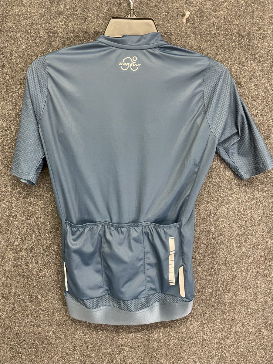 Darevie Men's DVJ180 Cycling Jersey Blue Short Sleeve Full Zip Sz S