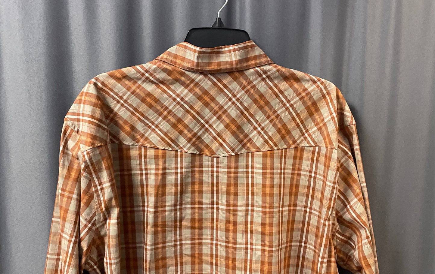 Eddie Bauer Men's Adventurer Flex Shirt Rust Brown Plaid Western Yoke NWT TXL