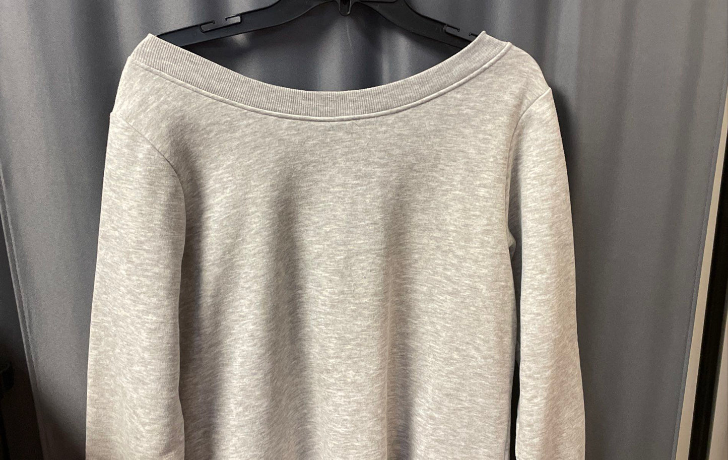 Ivy Park Women's Gray Boat Neck Logo Fleece Pullover Sweatshirt Size XS