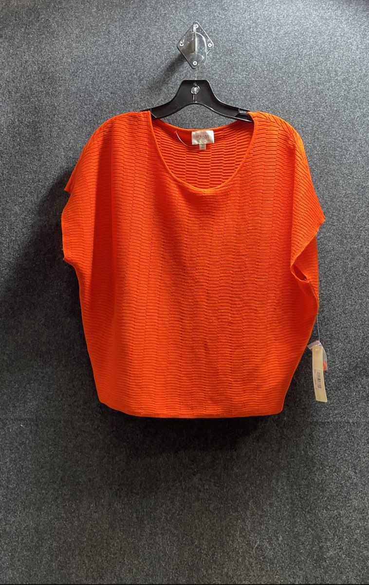 Strazzi by Cyrus Women's Flame Orange Knit Dolman Sleeve Top Sz M NWT