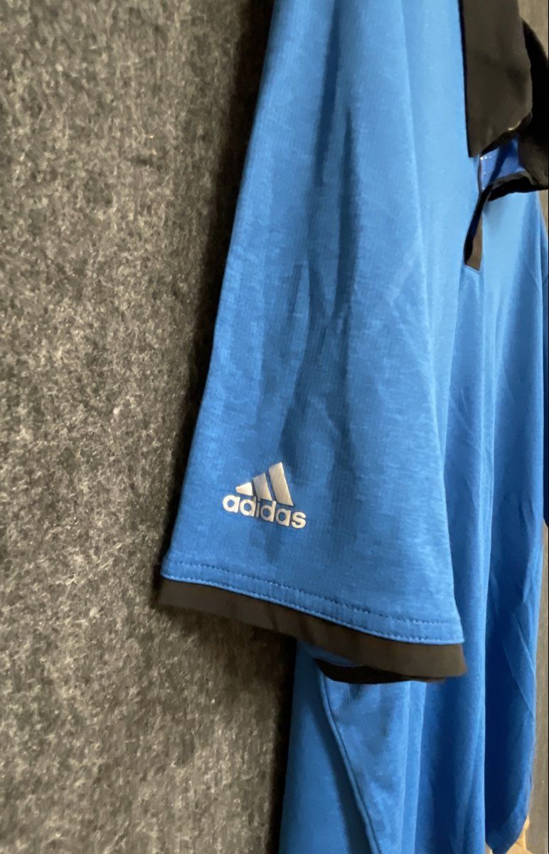 adidas Men's Blue Climachill Short Sleeve Athletic Polo Shirt Size L