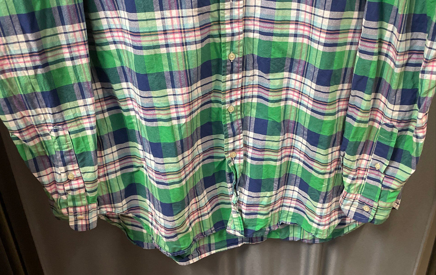Polo Ralph Lauren Men's Plaid Long Sleeve Button Down Shirt Green Blue Sz 2XLT