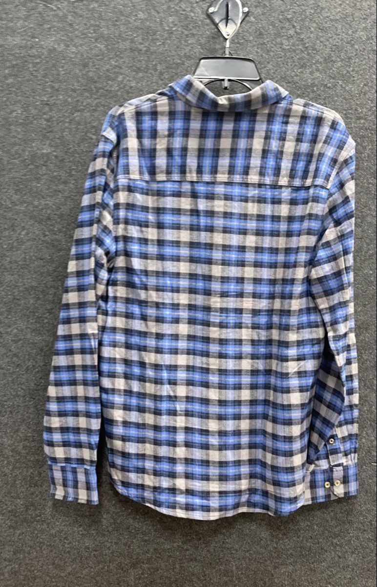 Bruno Men's Flannel Shirt Blue Black Gray Plaid Supersoft Cotton Sz M NWT