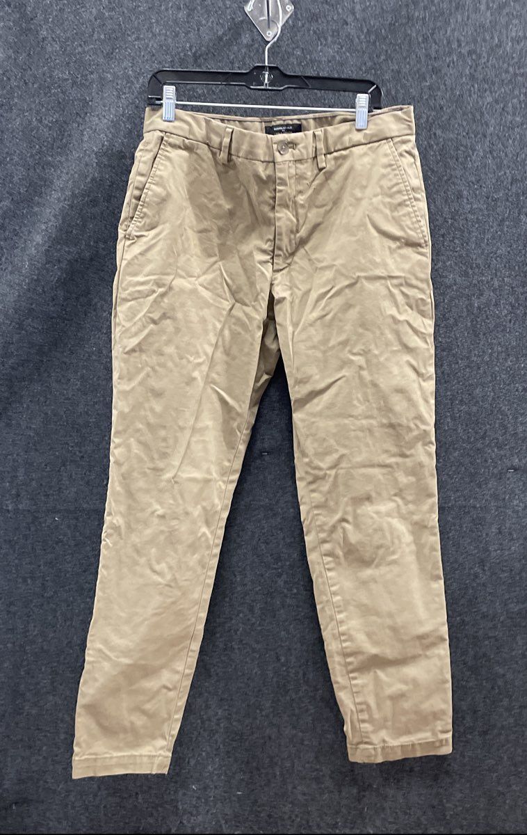 Banana Republic Men's Lived-In Athletic Chino Pants Khaki Brown 33x32