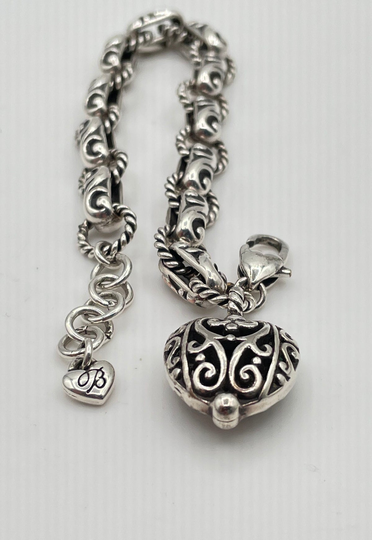 Brighton Silver Tone Bibi Heart Bracelet 27.1g