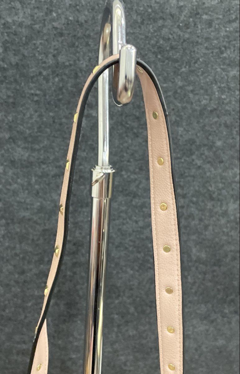 Victoria's Secret Pale Pink Studded Tassel Saddle Crossbody Bag Gold Hardware