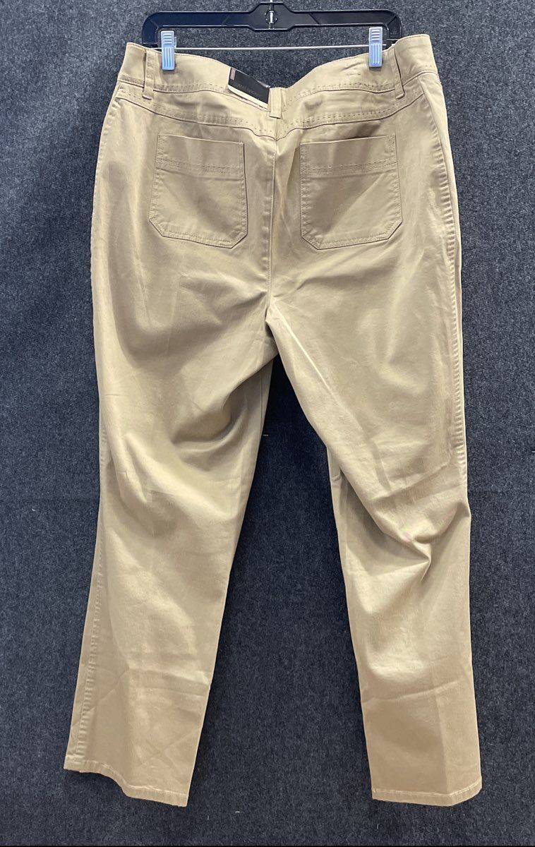 Lane Bryant Women's Khaki Straight Leg Cotton Blend Pants Sz 16 Average NWT