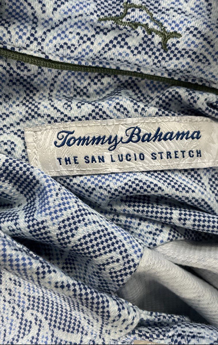 Tommy Bahama Men's Light Blue San Lucio Stretch Floral Button Down Shirt Sz L