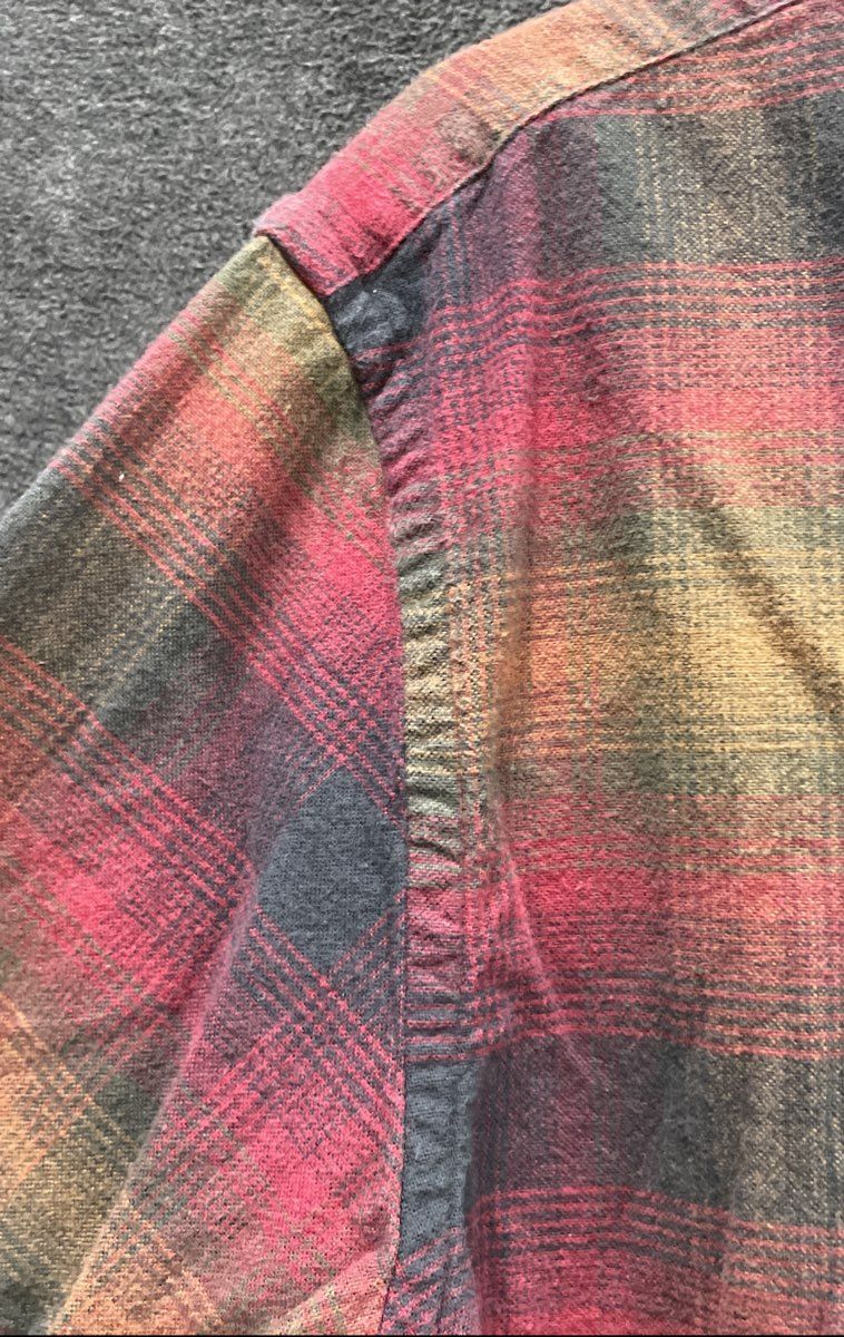 Pendleton Plaid Flannel Long Sleeve Button Down Shirt Red Yellow Check Sz M