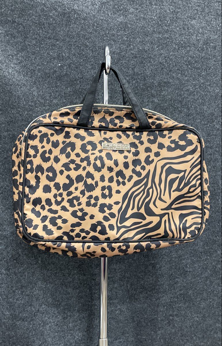 Jessica Simpson Mixed Animal Print Cheetah Zebra Large Fabric Tote Handbag Bag