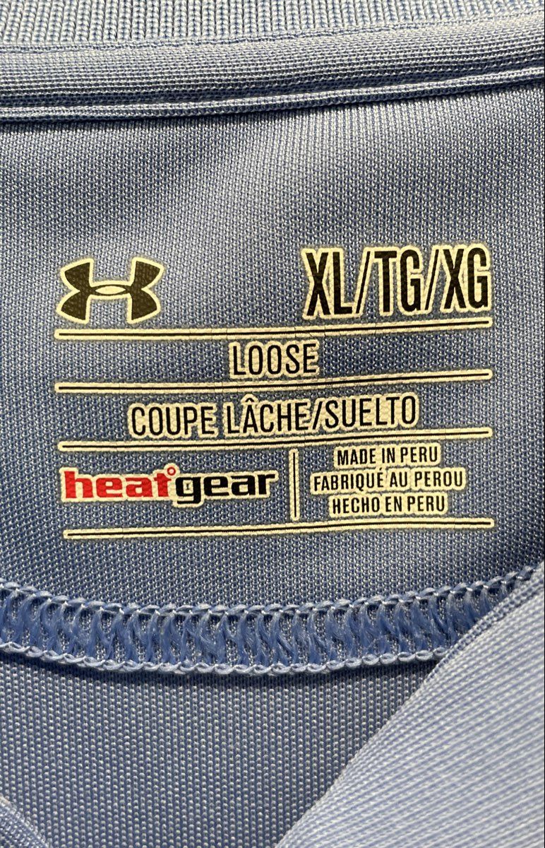Under Armour Men's Heatgear Loose Fit Short Sleeve Polo Shirt Blue Size XL