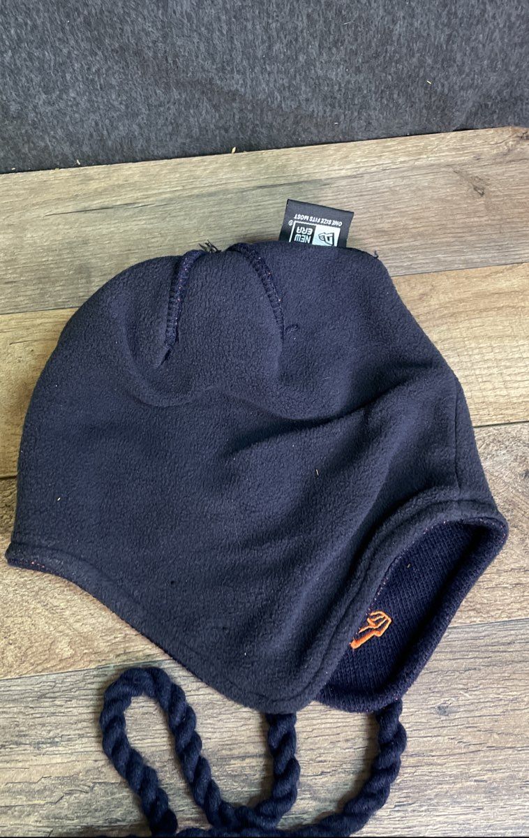 New Era University of Virginia UVA Winter Hat Navy Orange Earflap Beanie OSFM