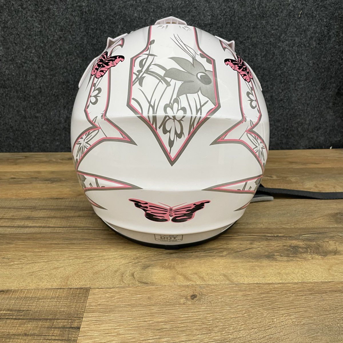 SLMOTO TCMT Youth Dirt Bike Helmet HY 601 DOT Small Pink Butterfly Motocross