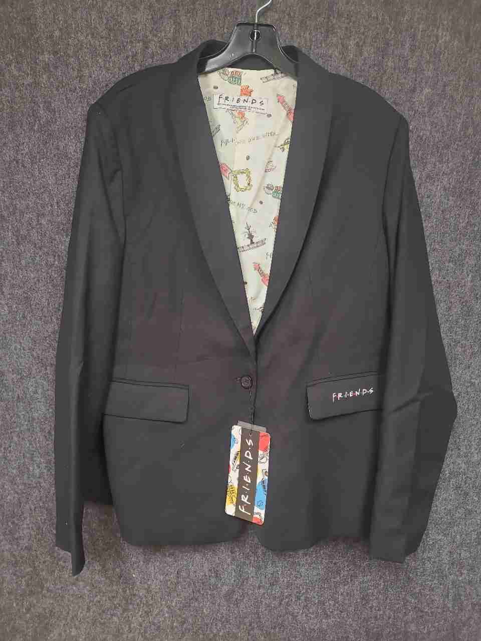 FUN.com Women's Friends TV Show Blazer Black Central Perk Lining NWT Sz 14