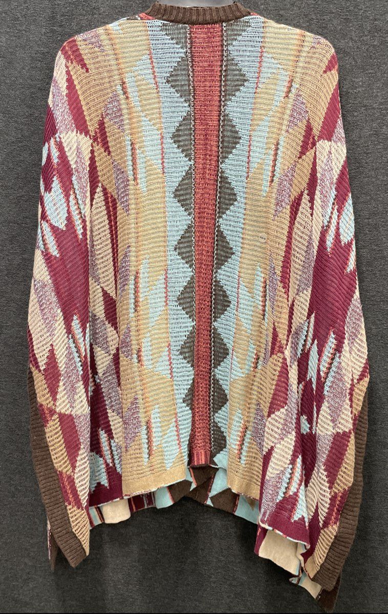 Eddie Bauer Women's Geometric Open Front Cardigan Cotton Wool Sz XS/S NWT