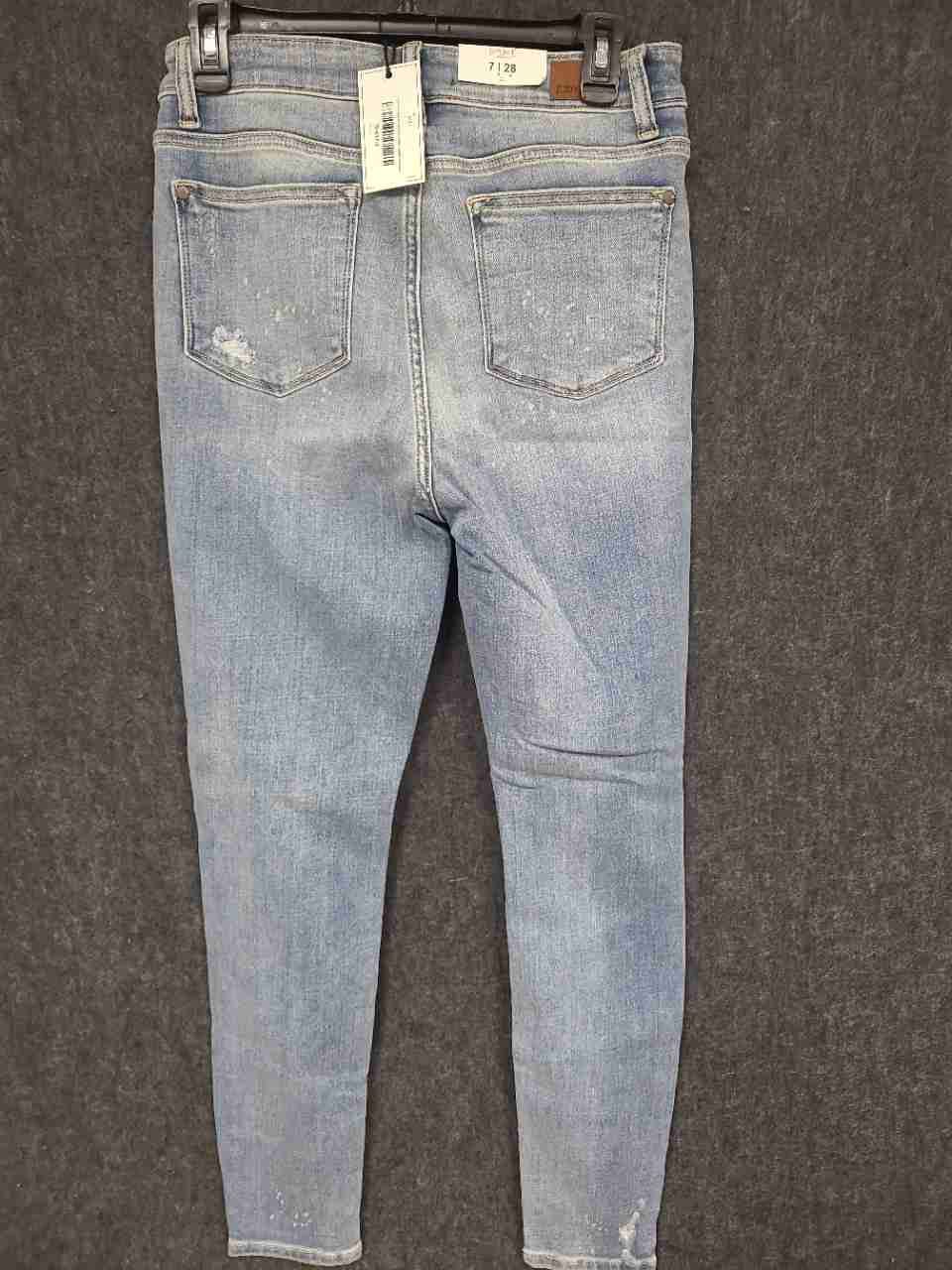 Judy Blue Women's Light Wash Distressed High Waist Skinny Jeans Sz 7/28 NWT