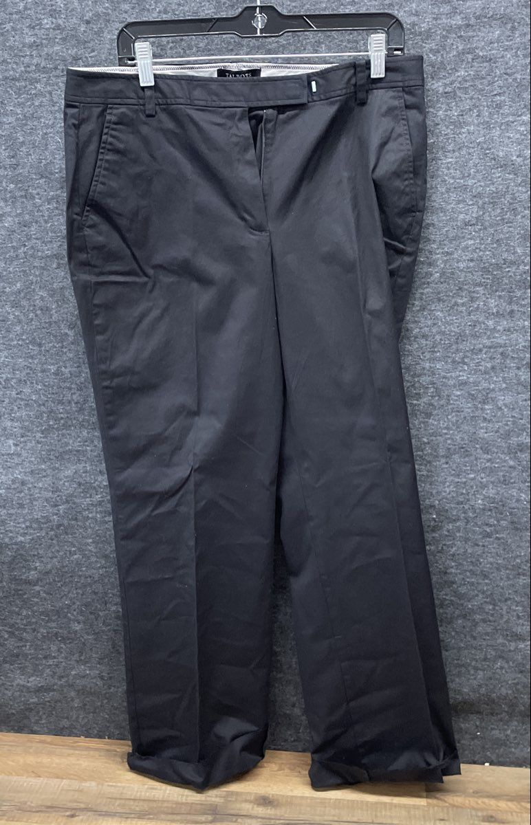 Talbots Women's Black Heritage Straight Leg Dress Pants Sz 12 NWT