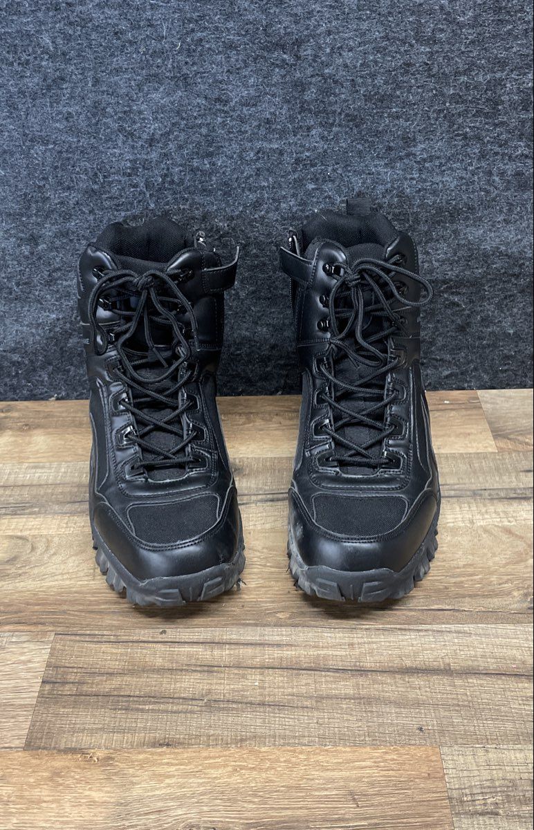 Unzhuo Make 5.AA Black Tactical Motorcycle Side Zip Combat Boots Size 44 EU