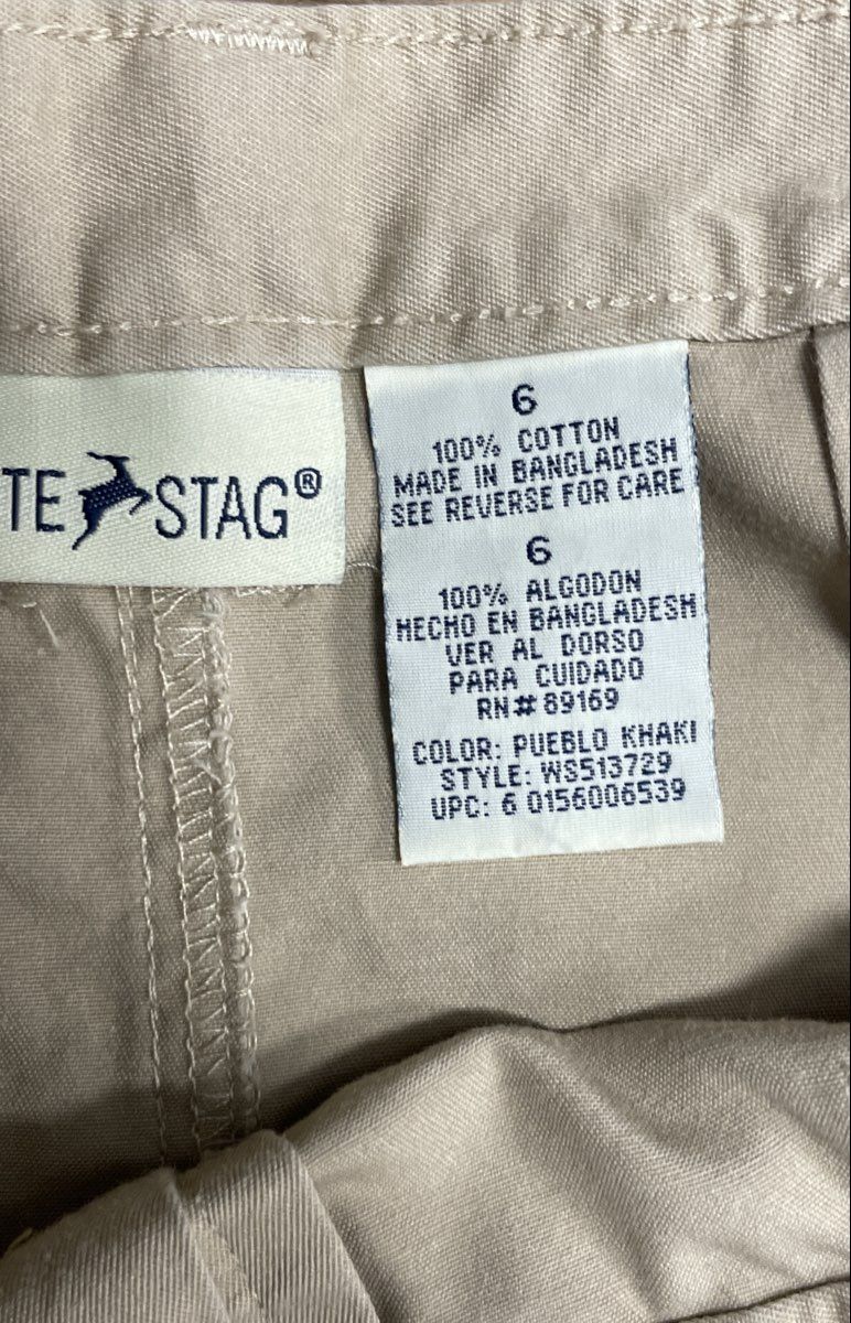 White Stag Women's Pueblo Khaki Cotton Button Front Midi Skirt Sz 6 Vintage Y2K