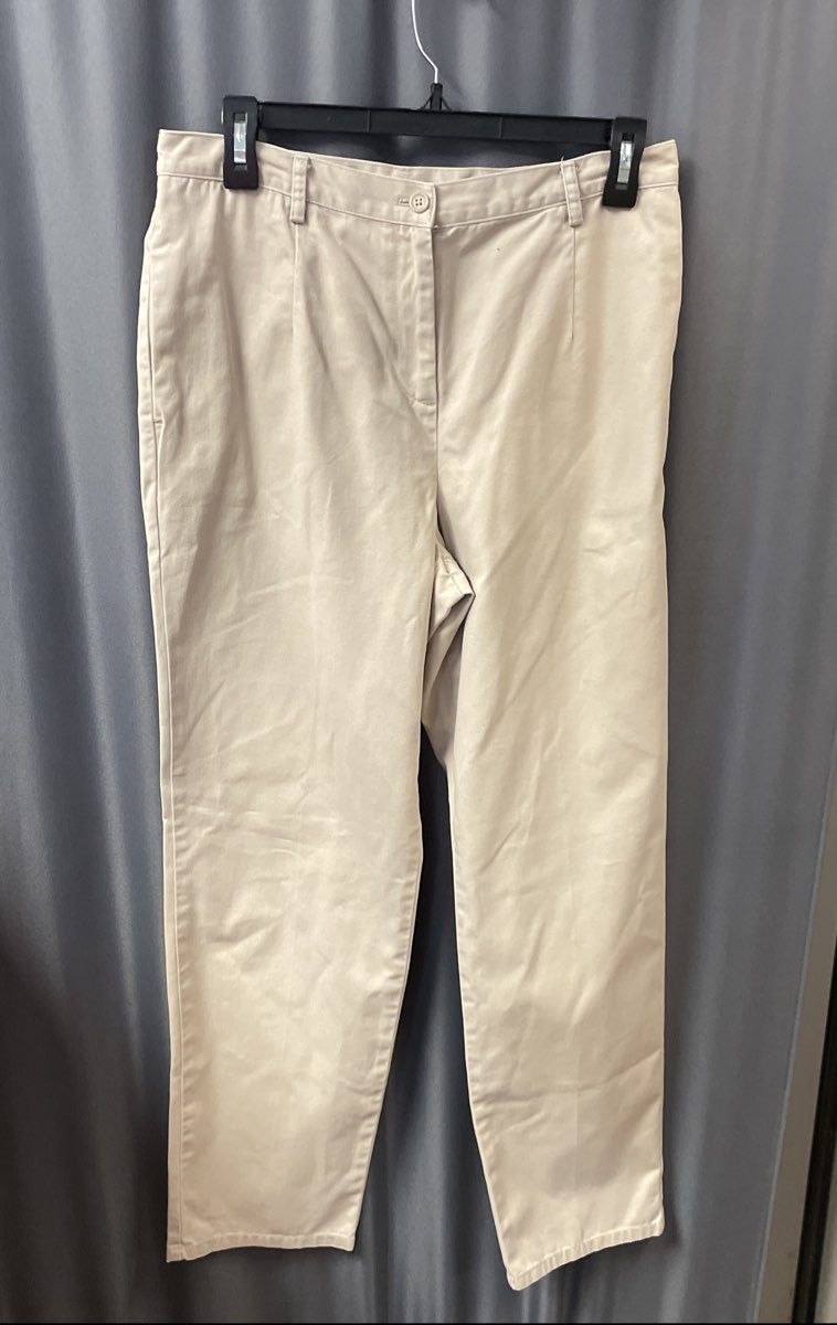 Pendleton Women's Tan Flat Front Cotton Khakis Chino Pants