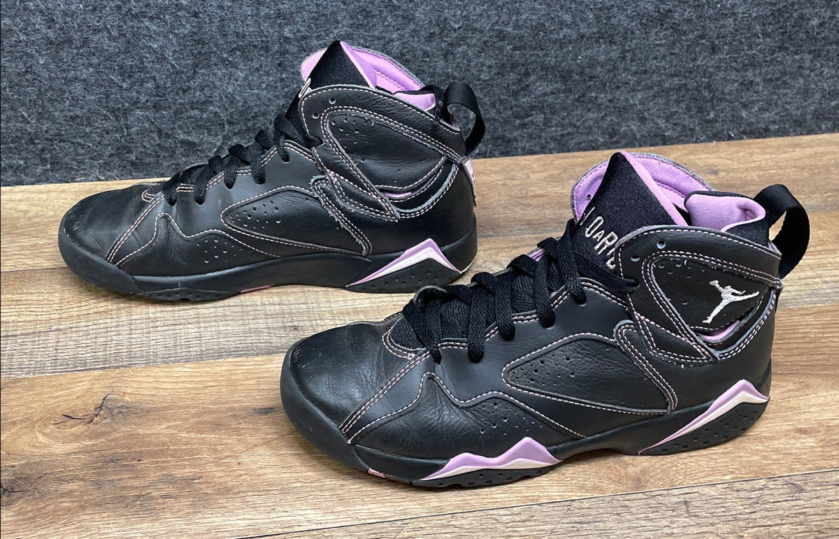 Air Jordan 7 Retro GS Black Barely Grape Rush Fuchsia Size 5.5Y