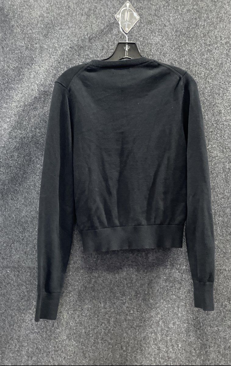 Calvin Klein Women's Black 100% Cotton Crewneck Long Sleeve Shirt Size M
