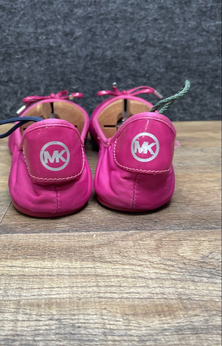 Michael Michael Kors Hot Pink Patent Toe Bow Ballet Flats Women's Size 8M