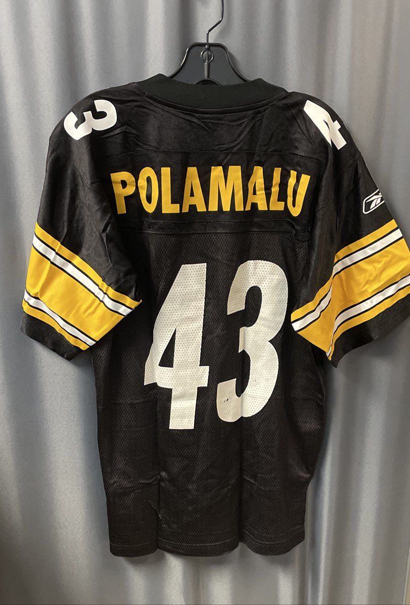 Reebok NFL Pittsburgh Steelers Troy Polamalu #43 On-Field Jersey Black Sz S