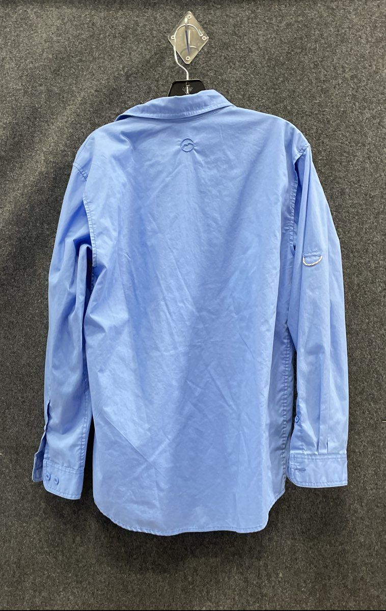 Magellan Outdoors Men's Blue Fish Gear MagShield Loose Fit Fishing Shirt Sz S