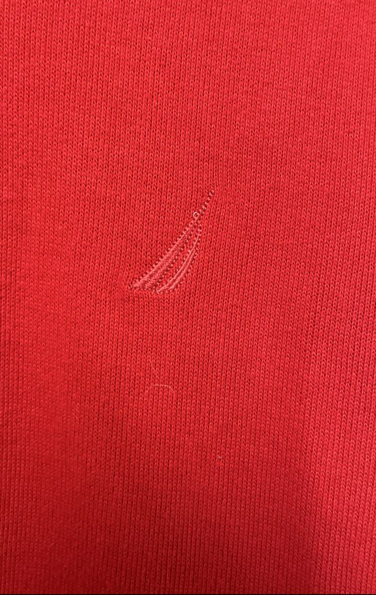 Nautica Men's Red 100% Cotton Quarter Zip Mock Neck Pullover Sweatshirt Sz L