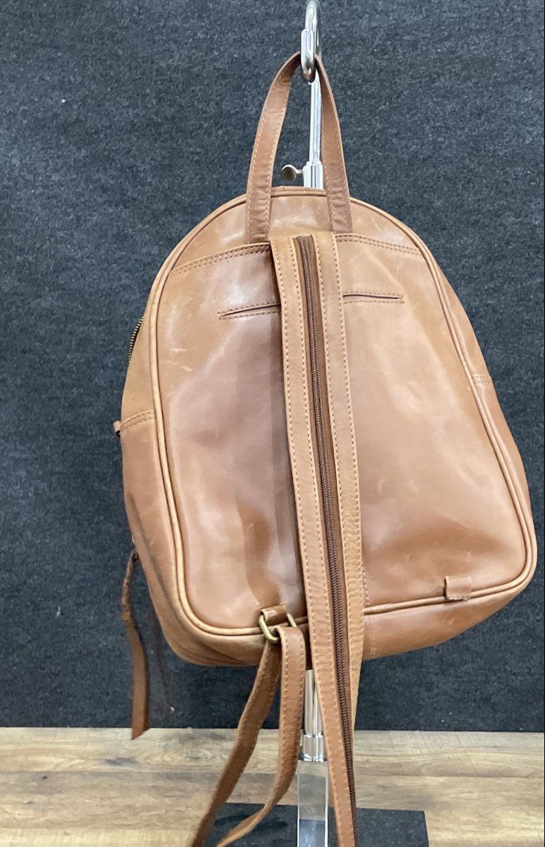Tommy Bahama Tan Brown Leather Convertible Mini Backpack Sling Bag