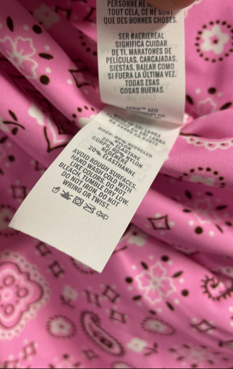 aerie Women's Pink Paisley Bandana Print High Waist Swim Bottoms XL NWT